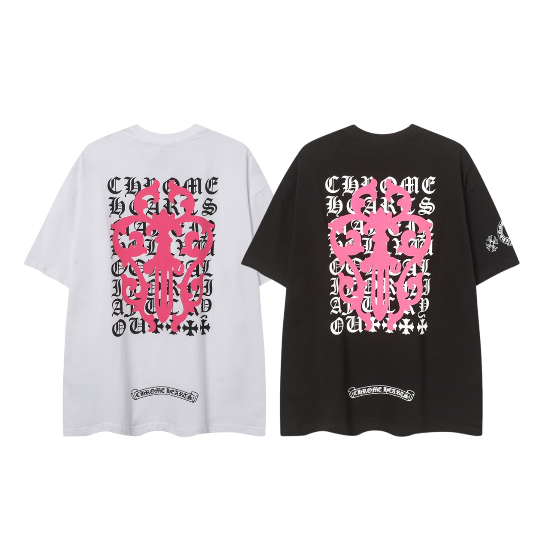 クロムハーツ Tシャツ黒&白 H0142｜存在感を纏う人気Tシャツ