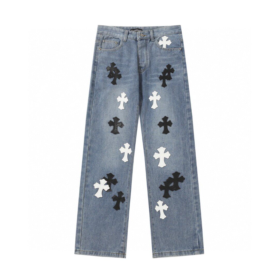 Chrome Hearts ヴィンテージウォッシュ アイスブルー クロスパッチ パリ限定デニムパンツ｜クロムハーツ公式アウトレット