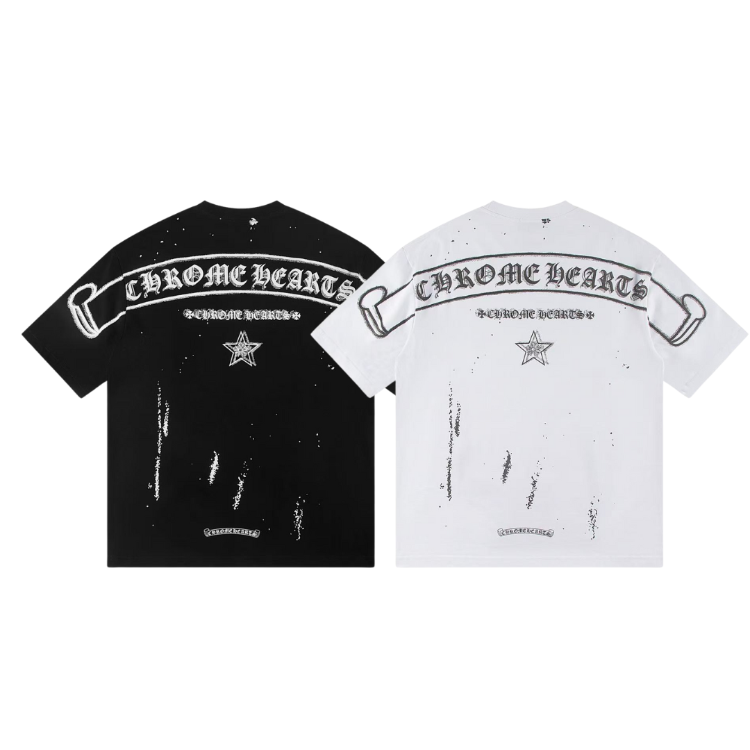 クロムハーツ Tシャツ黒&白 H0152｜存在感を纏う人気Tシャツ