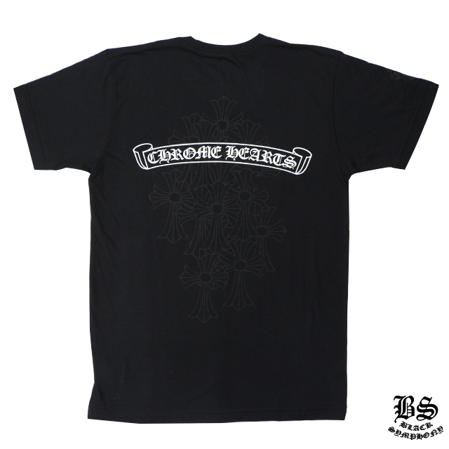 クロムハーツ メンズハーフスリーブポケットTシャツ スクロールラベル/セメタリークロス ブラック｜クロムハーツ公式アウトレット
